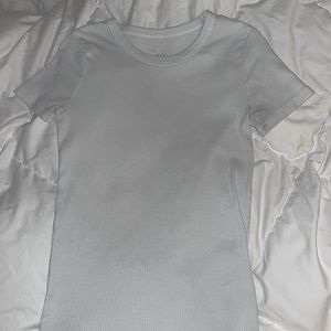 Plain White Ribbed T-Shirt